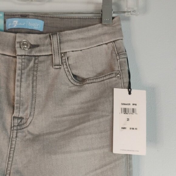 NWT 7 For All Mankind B (air) Women's Light Gray The Ankle Skinny Jeans Size 25 - Picture 10 of 16